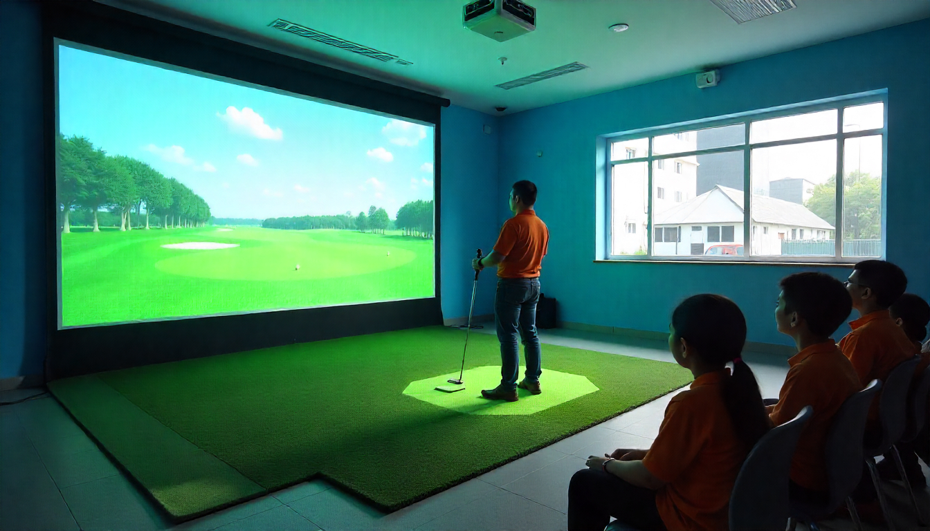 Banyak Fungsi Proyektor di Kelas seperti Penggunaan Proyektor sebagai Media Kelas Golf Simulator untuk Ekstra Kurikuler Anak SD di Sekolah Internasional